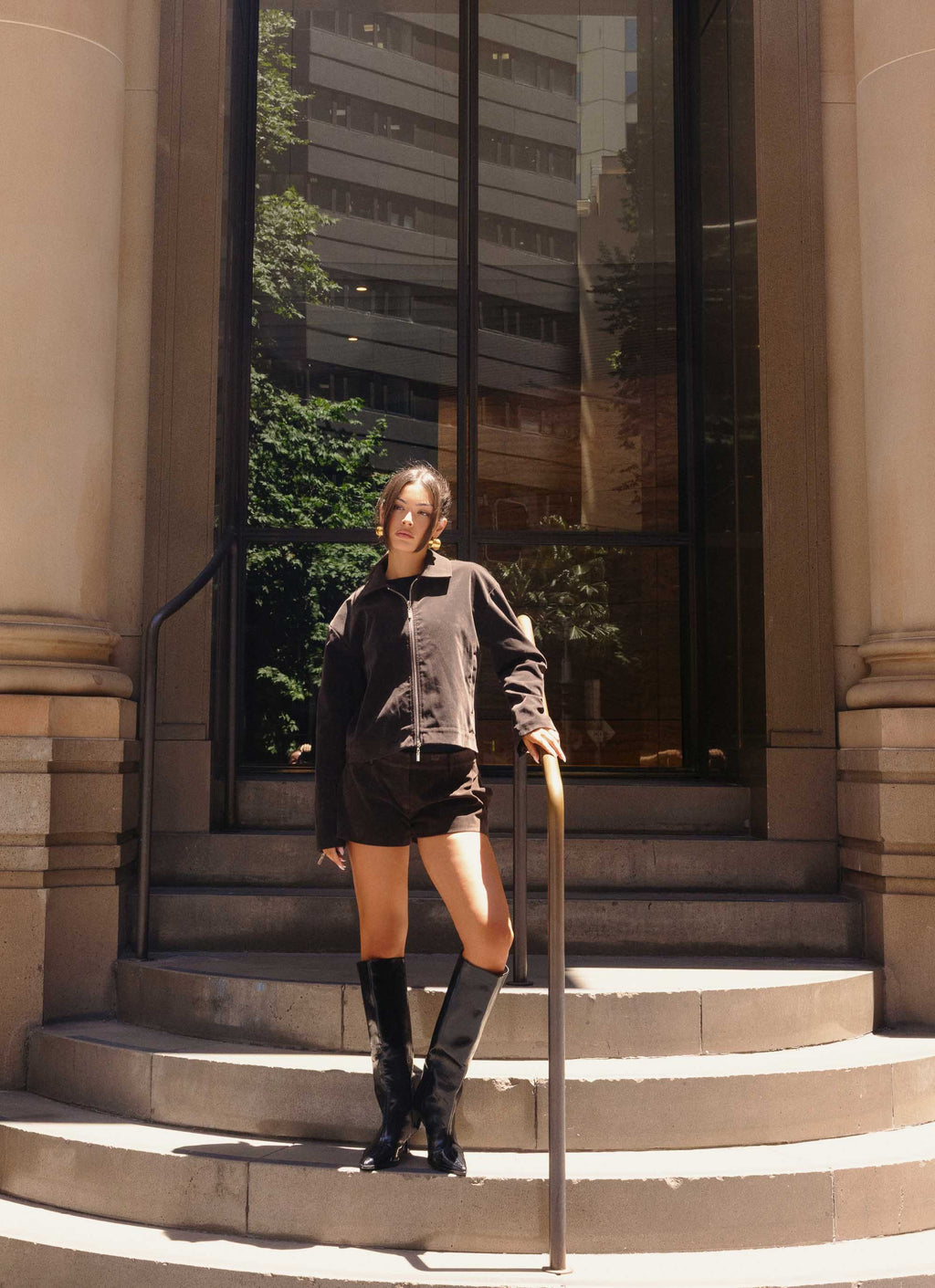 Austina Faux Suede Boxy Jacket - Chocolate