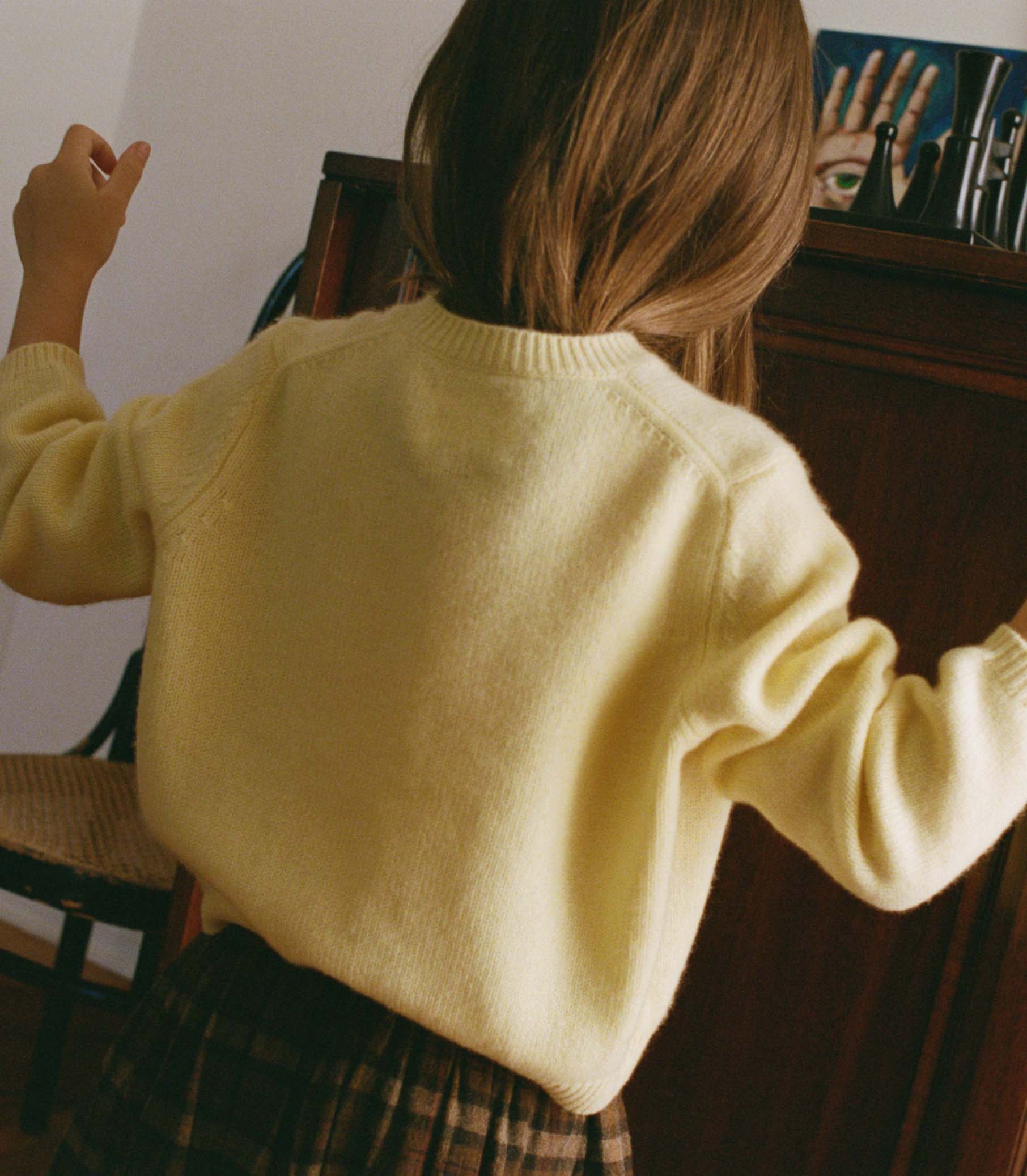 BABETTE CASHMERE CARDIGAN -- BUTTERCUP FLORAL EMBROIDERY