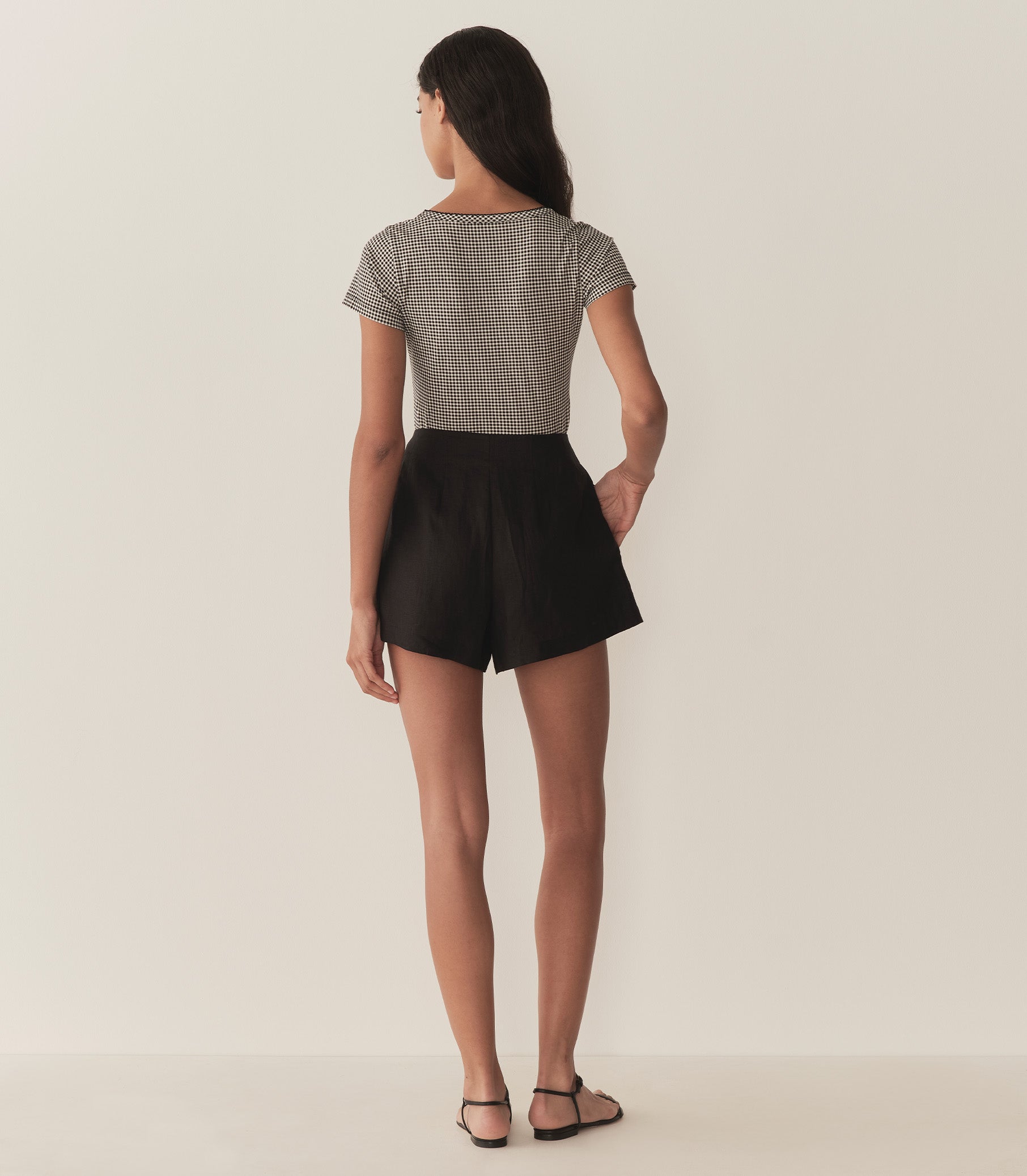 BRIGITTE TEE -- NOIR LA MADDALENA GINGHAM