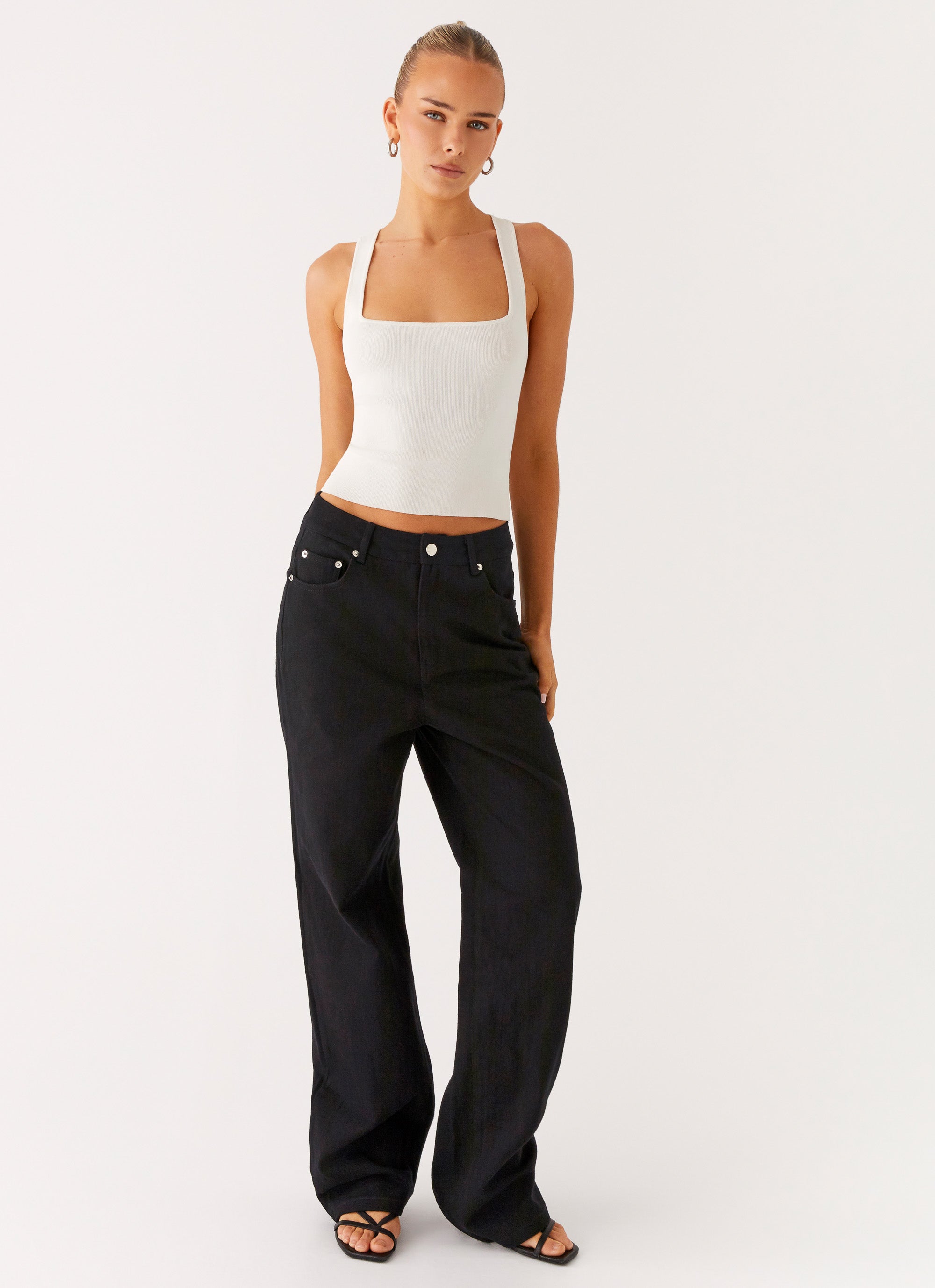 Back Again Straight Leg Denim Jeans - Black