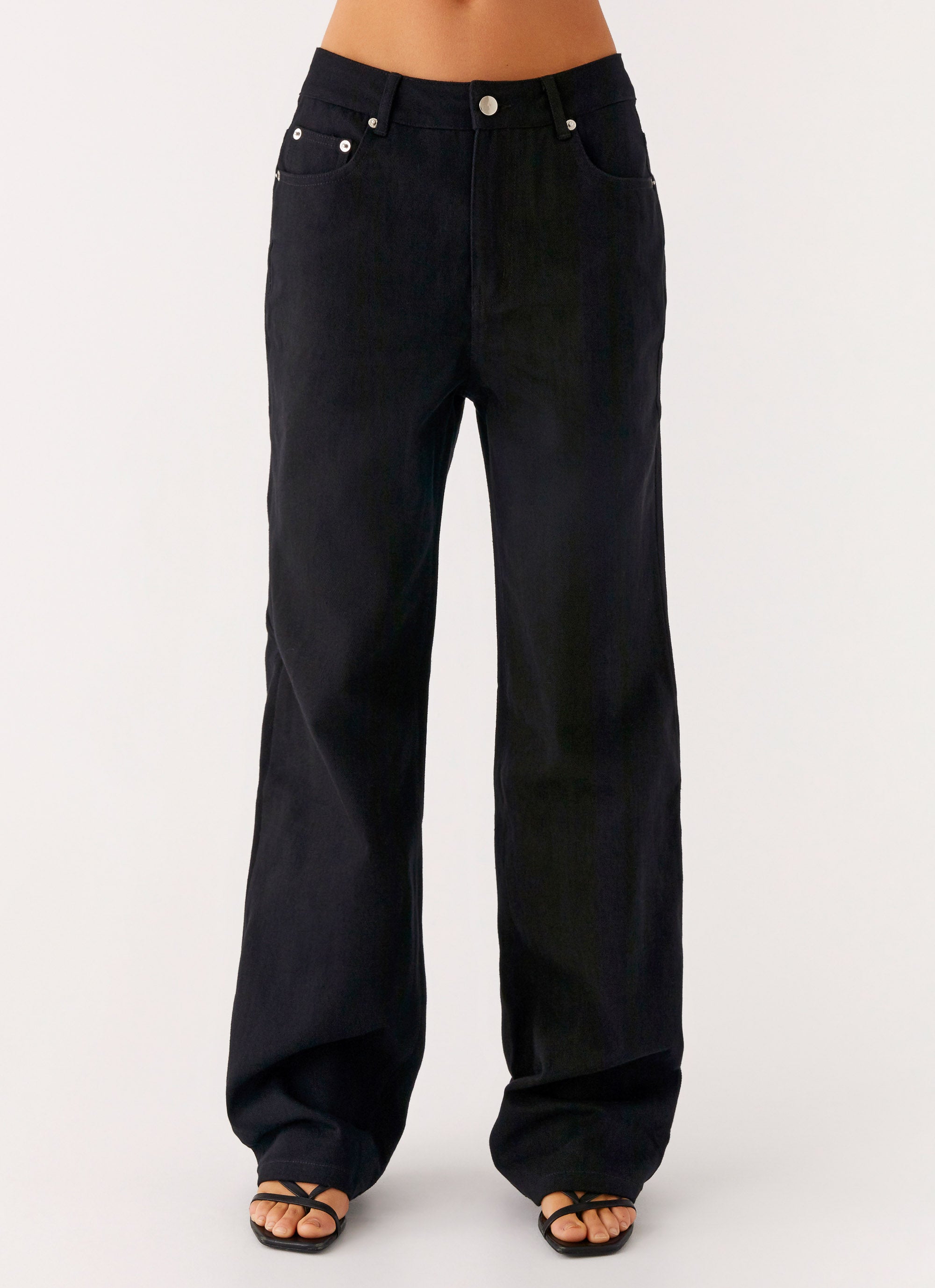 Back Again Straight Leg Denim Jeans - Black