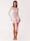 Consie Long Sleeve Mini Dress - Pink