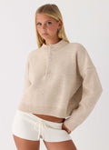 Cornelia Button Up Jumper - Oatmeal