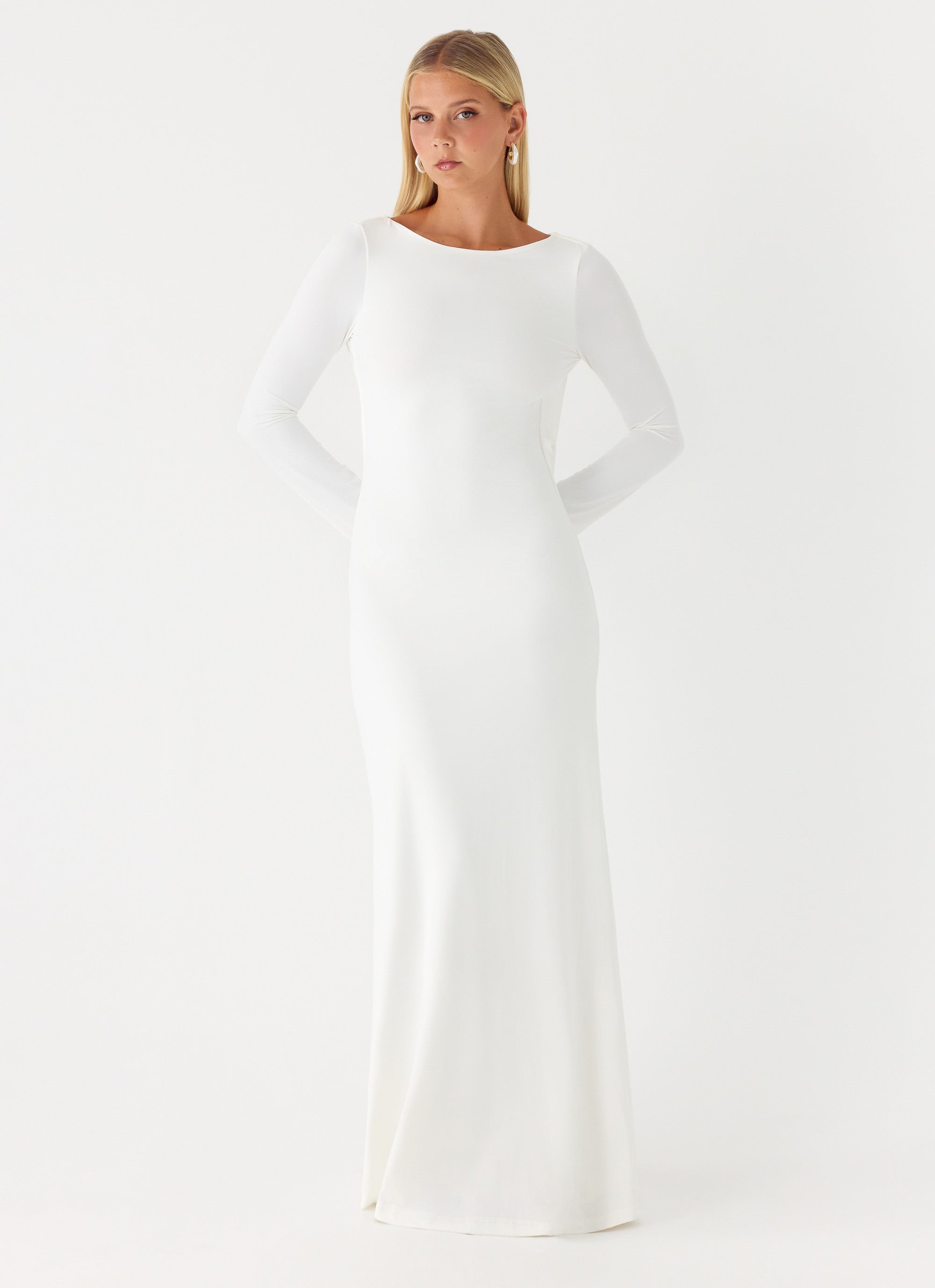 Elmont Long Sleeve Maxi Dress - White