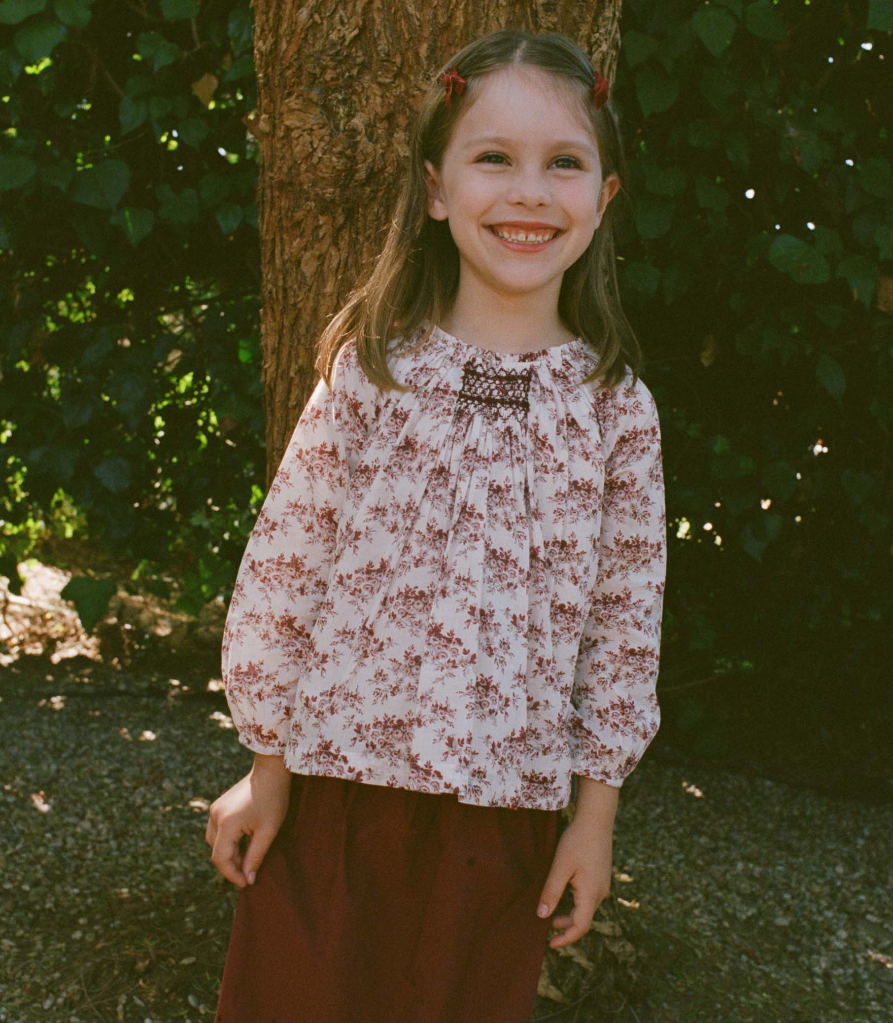 ISABEAU TOP -- IVORY ROSIER FLORAL