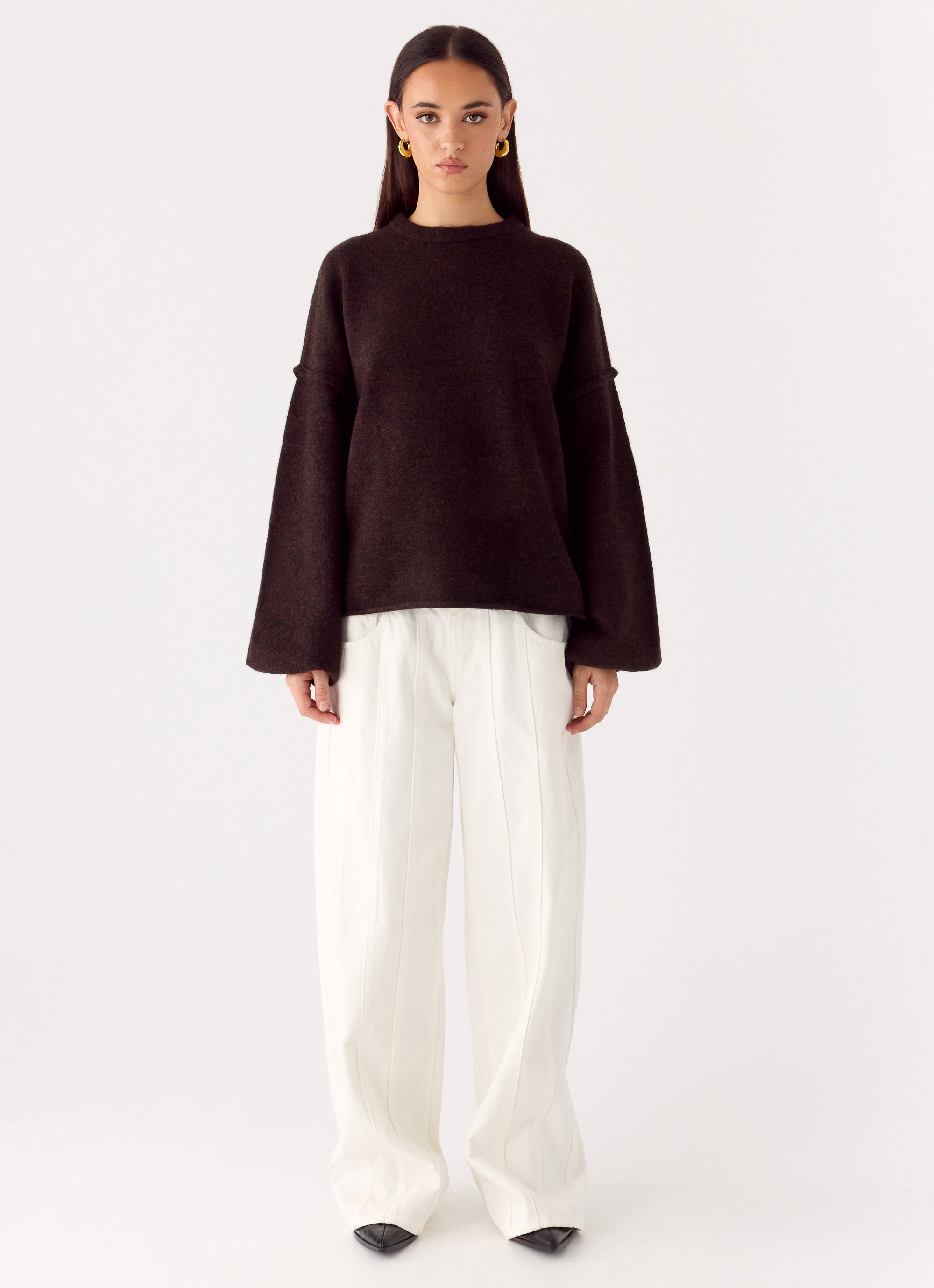 Jack Oversized Knit Sweater - Chocolate