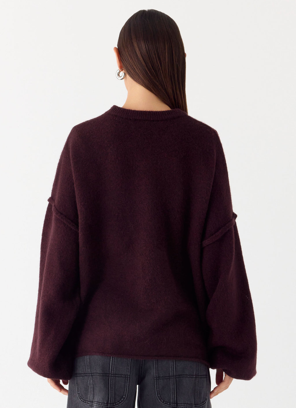 Jack Oversized Knit Sweater - Plum