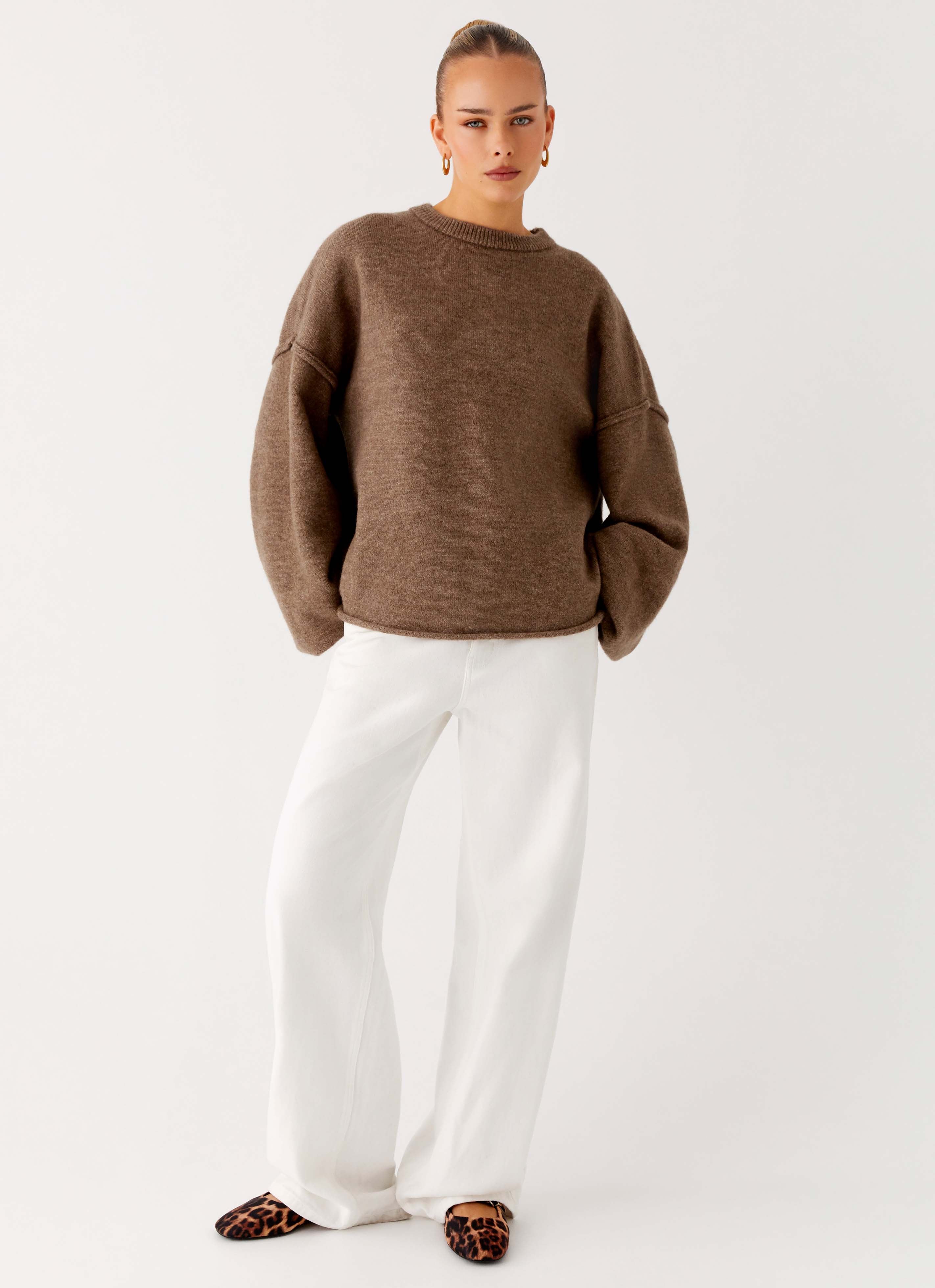 Jack Oversized Knit Sweater - Tan Marle