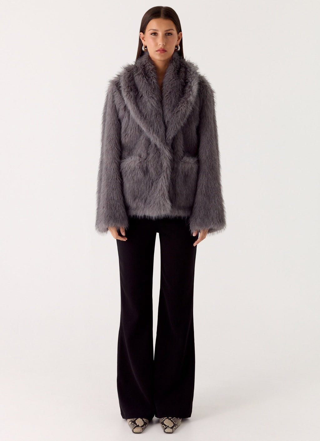 Katiana Faux Fur Jacket - Grey