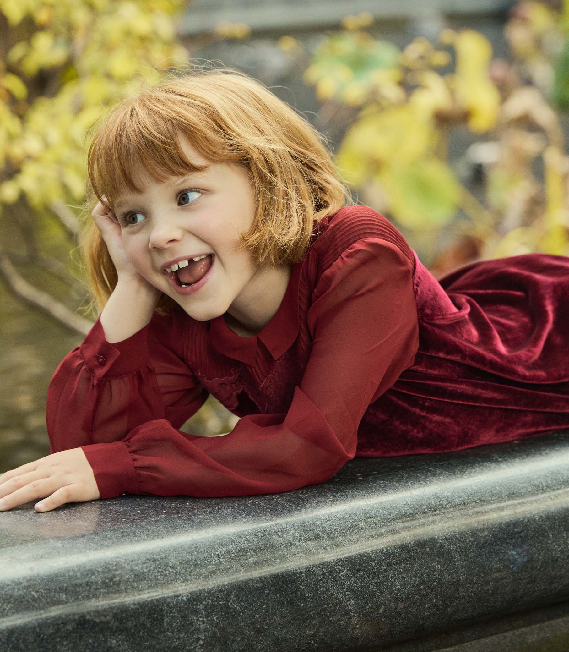 LITTLE MADELYNNE DRESS -- VINO ROSSO