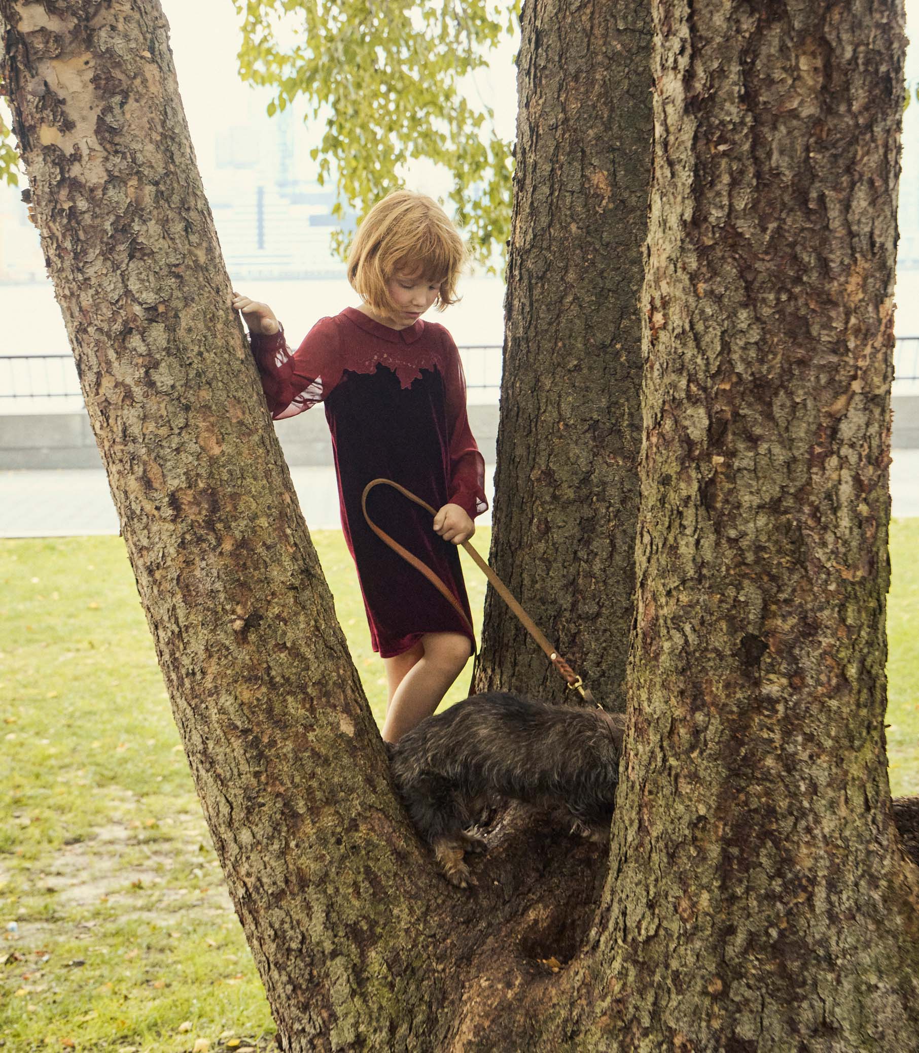 LITTLE MADELYNNE DRESS -- VINO ROSSO