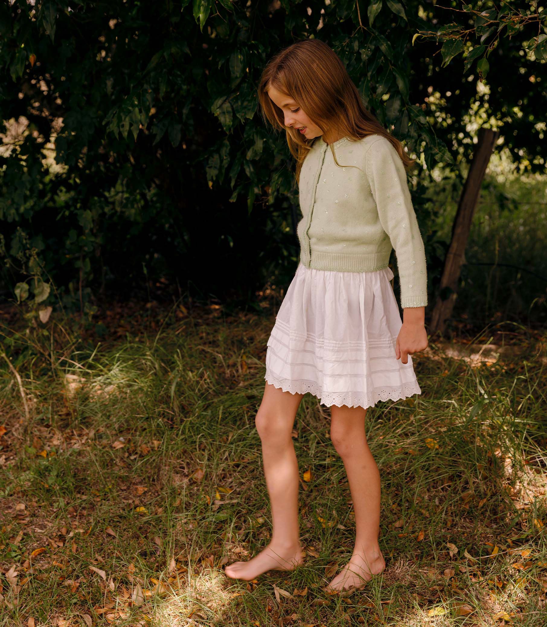 LITTLE PAILLETTE CARDIGAN -- MINT TEA