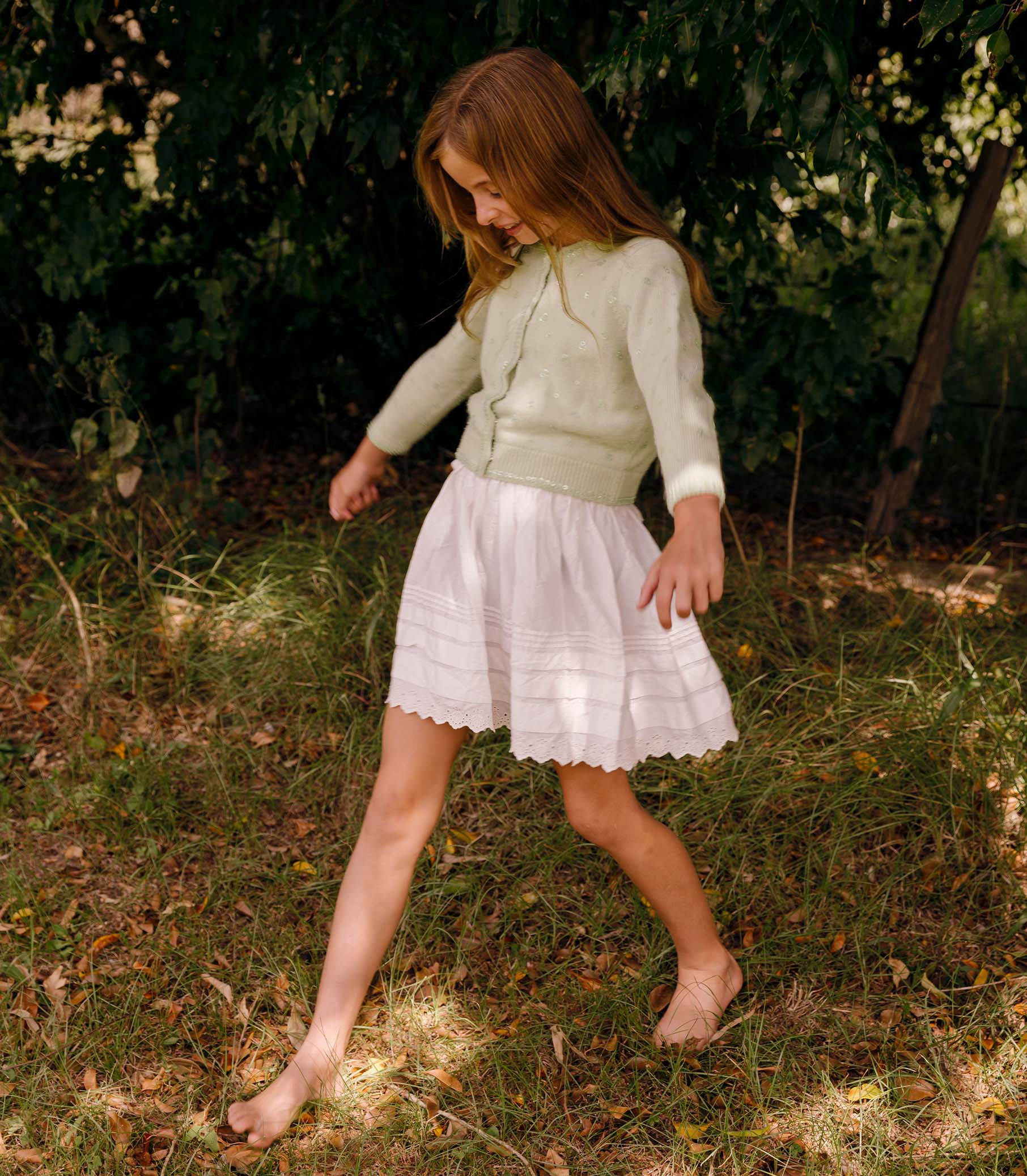 LITTLE PAILLETTE CARDIGAN -- MINT TEA