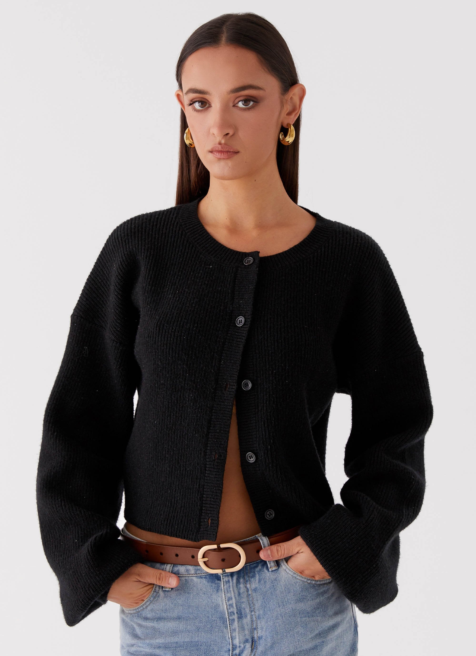 Daphne Knit Cardigan - Black