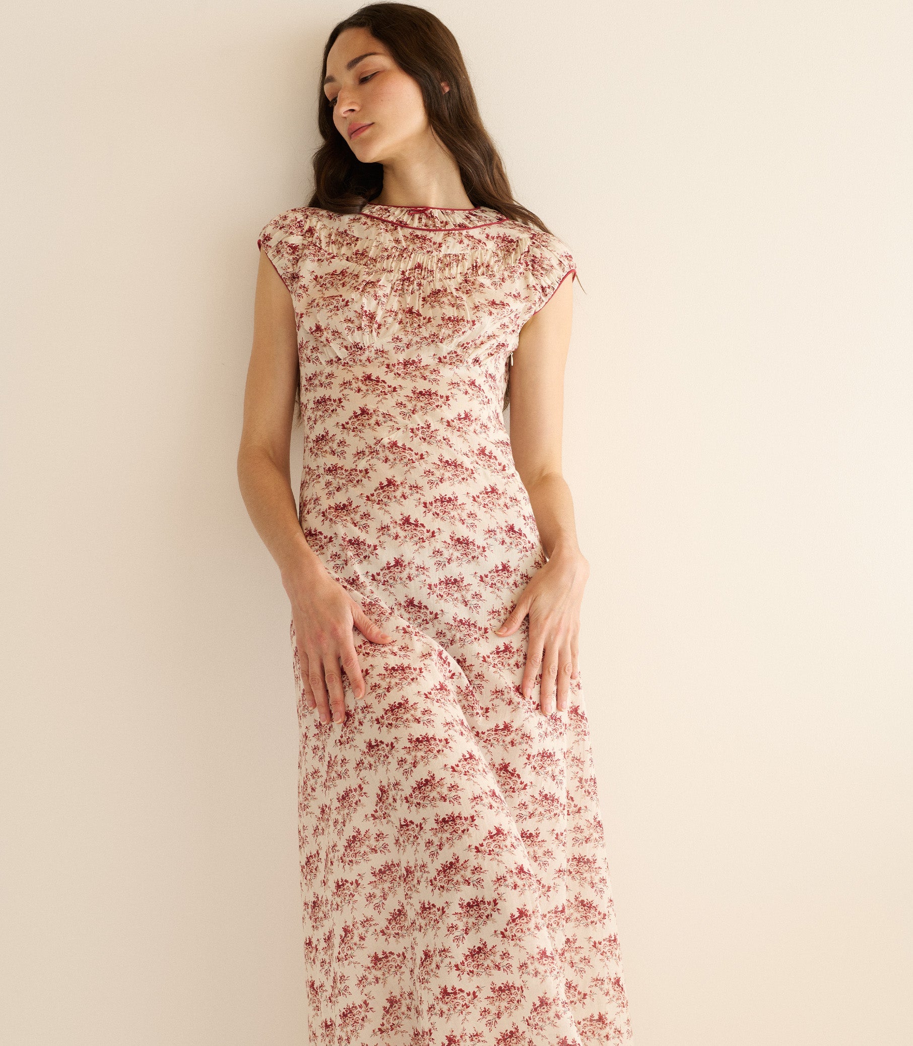 RAPHAELA DRESS -- IVORY ROSIER FLORAL