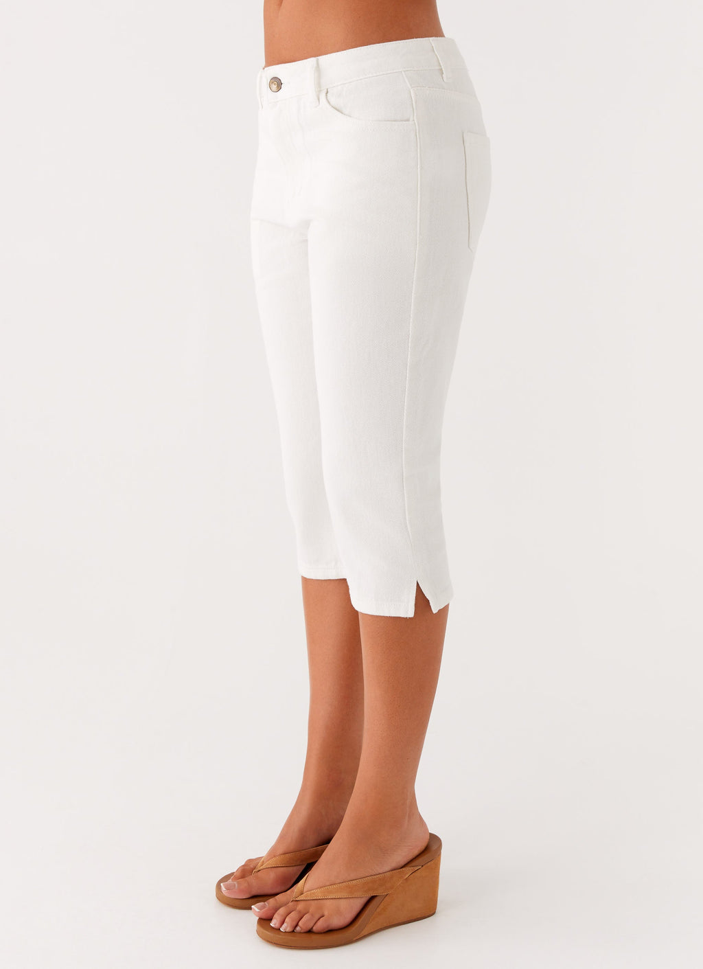Rocco Denim Capri Pants - Off White