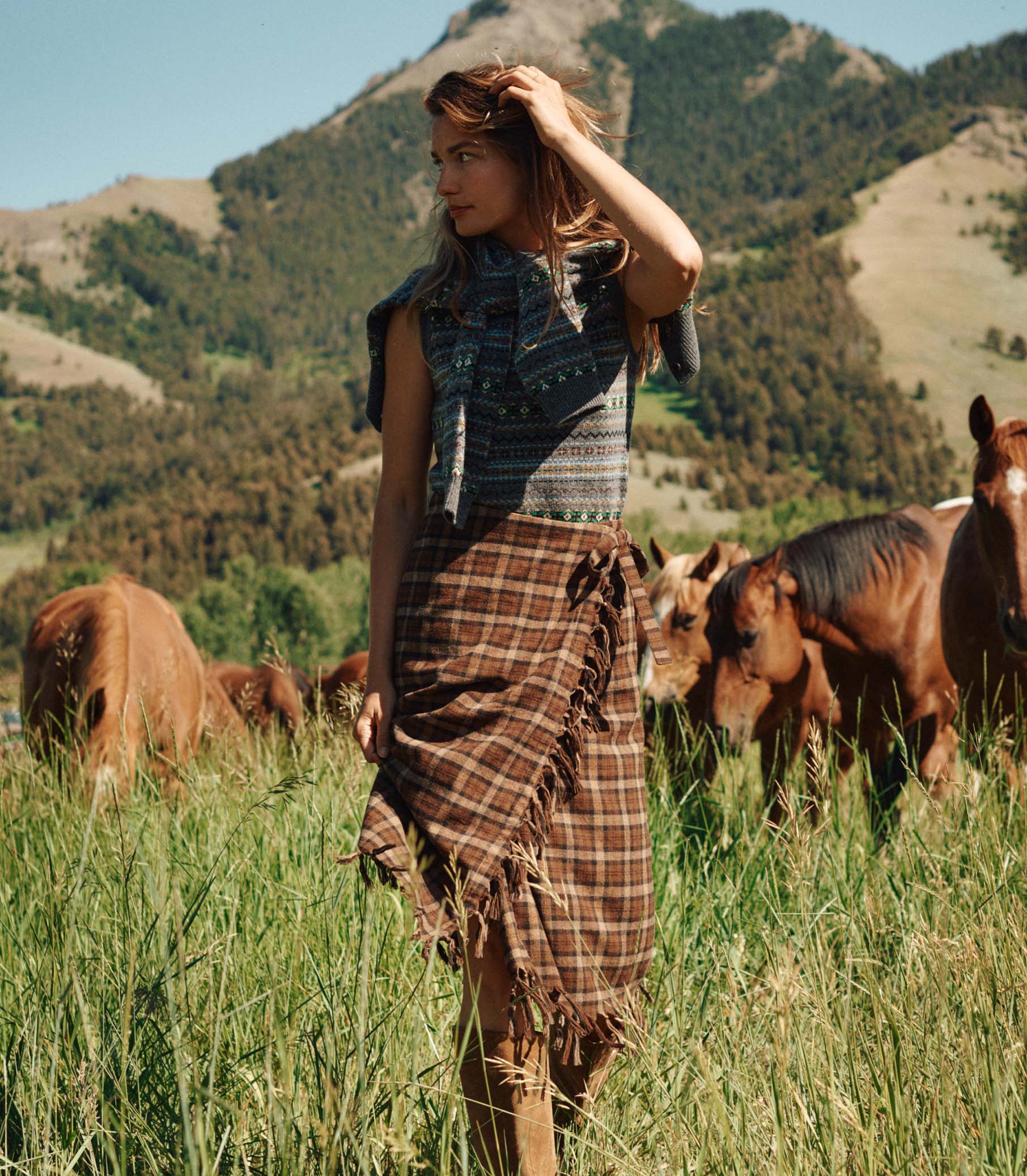 SASKIA SKIRT -- CORNWALL PLAID