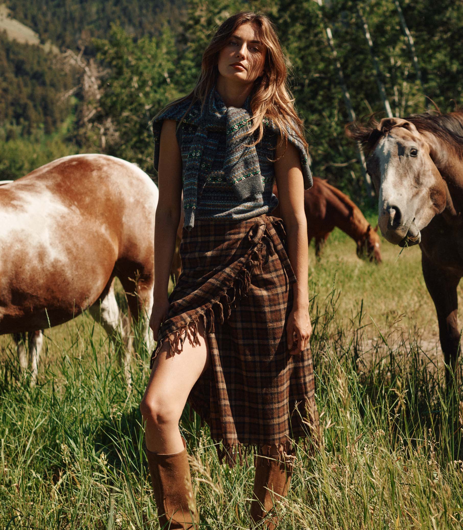 SASKIA SKIRT -- CORNWALL PLAID